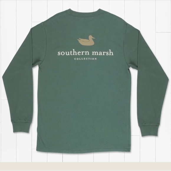 Southern Marsh Authentic Tee - Long Sleeve Hunter Green Size Small - Picture 2 of 2